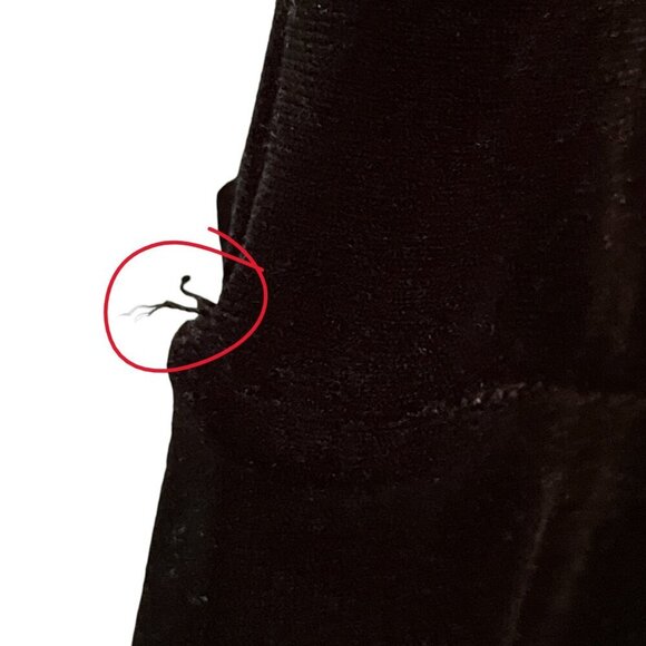 New York & Co Womens Velvet Wrap Midi Dress Size M Black Whimsigoth Noir Party - Picture 9 of 11